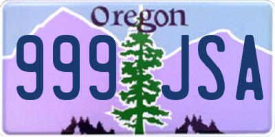 OR license plate 999JSA