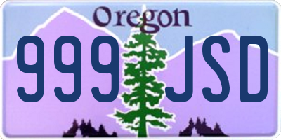 OR license plate 999JSD