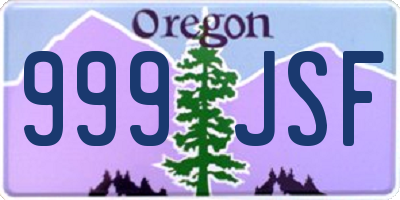 OR license plate 999JSF