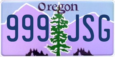 OR license plate 999JSG