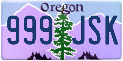 OR license plate 999JSK