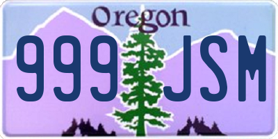 OR license plate 999JSM