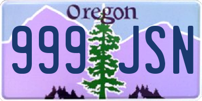 OR license plate 999JSN