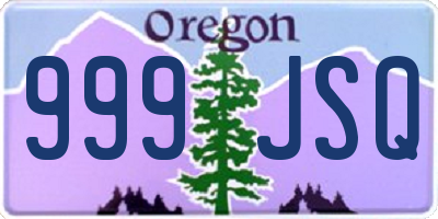 OR license plate 999JSQ