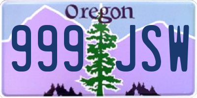 OR license plate 999JSW