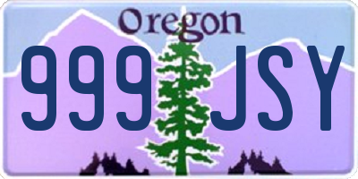 OR license plate 999JSY