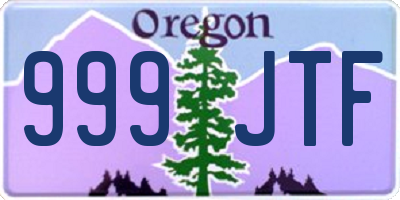 OR license plate 999JTF