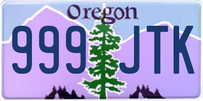 OR license plate 999JTK