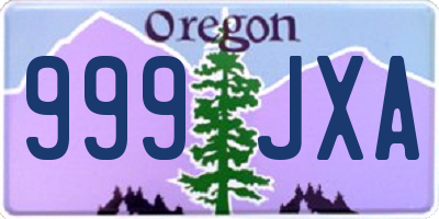 OR license plate 999JXA