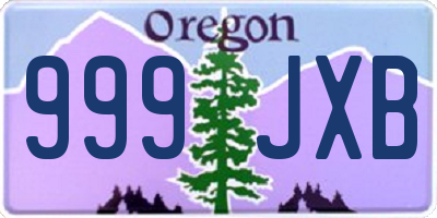 OR license plate 999JXB