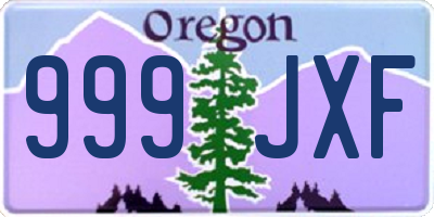 OR license plate 999JXF