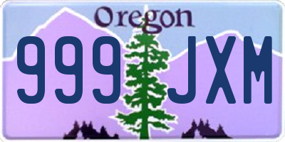 OR license plate 999JXM