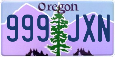 OR license plate 999JXN