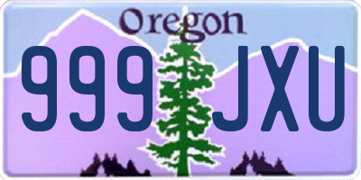 OR license plate 999JXU