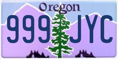 OR license plate 999JYC