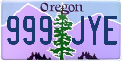 OR license plate 999JYE