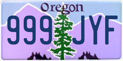 OR license plate 999JYF