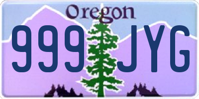 OR license plate 999JYG