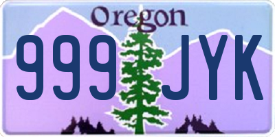 OR license plate 999JYK