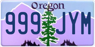 OR license plate 999JYM