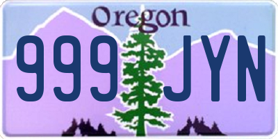 OR license plate 999JYN