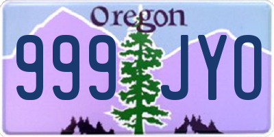 OR license plate 999JYO