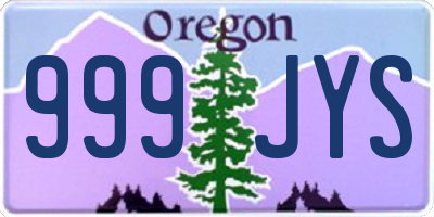 OR license plate 999JYS