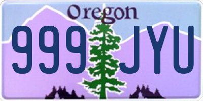 OR license plate 999JYU