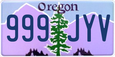 OR license plate 999JYV