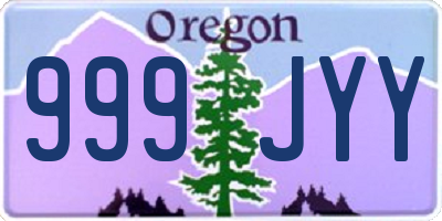 OR license plate 999JYY