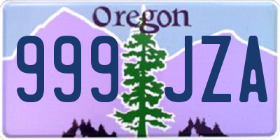 OR license plate 999JZA