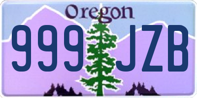 OR license plate 999JZB