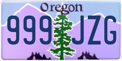 OR license plate 999JZG