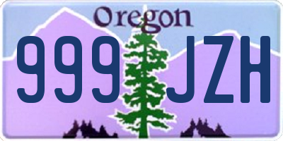 OR license plate 999JZH