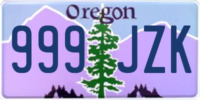 OR license plate 999JZK