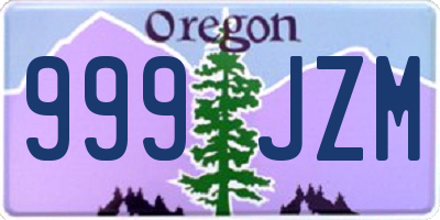 OR license plate 999JZM