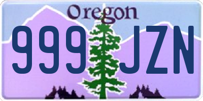 OR license plate 999JZN