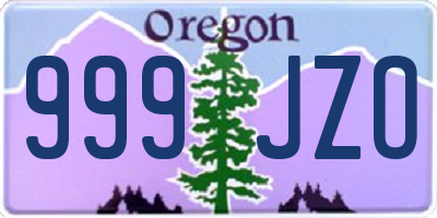 OR license plate 999JZO