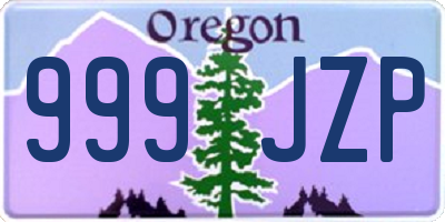 OR license plate 999JZP