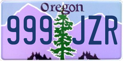 OR license plate 999JZR