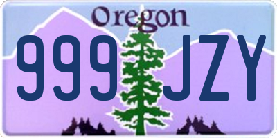 OR license plate 999JZY