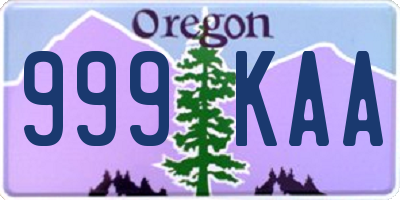 OR license plate 999KAA