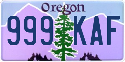 OR license plate 999KAF