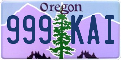 OR license plate 999KAI