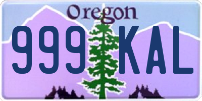 OR license plate 999KAL