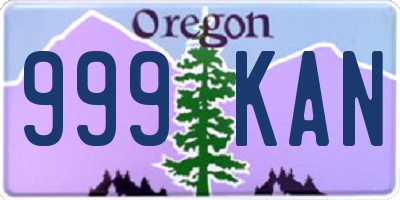 OR license plate 999KAN