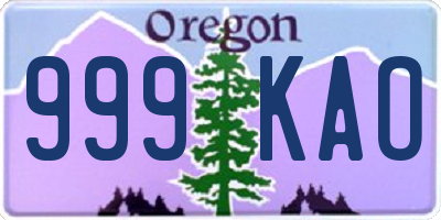 OR license plate 999KAO