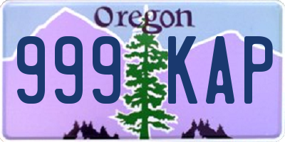 OR license plate 999KAP