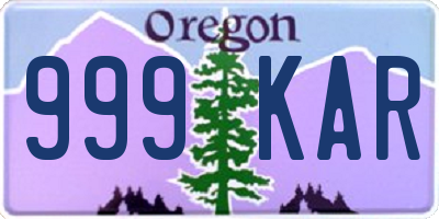 OR license plate 999KAR