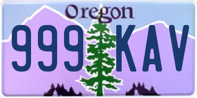 OR license plate 999KAV